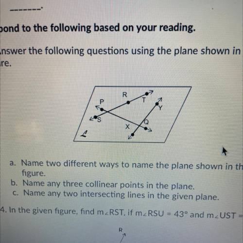 3. Answer the following questions using the plane shown in the

figure.
R
a. Name two different wa