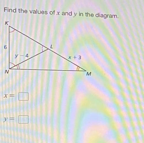 Find the values of X and Y in the diagram. (Plz Help)