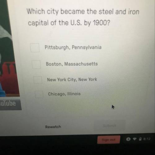 Which city became the steel and iron
capital of the U.S. by 1900?