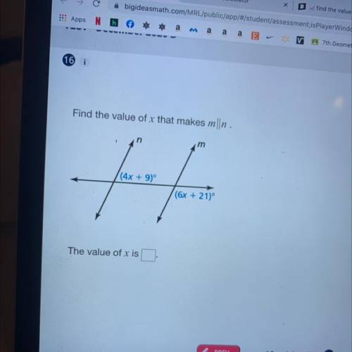 Find the value of X that makes M||N