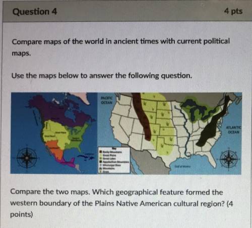 Answer choices

A. The Rocky Mountains 
B. The Pacific Ocean 
C. The Appalachian mountains 
D. The