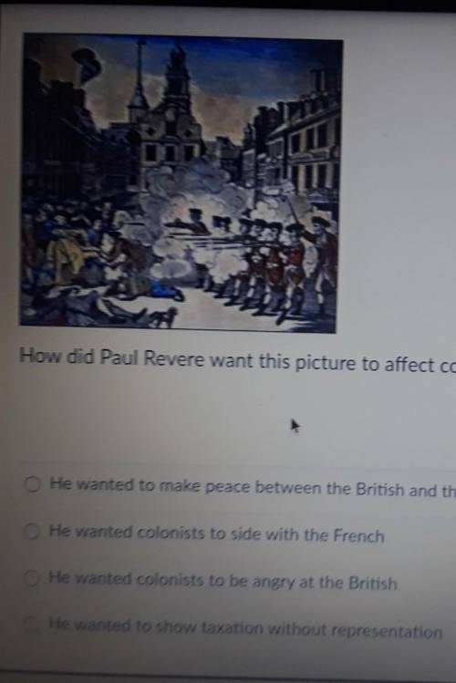 How did Paul Revere want this picture to affect colonists?