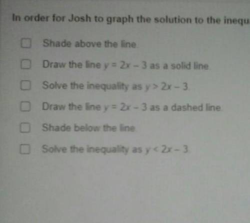 Hey yall. I only got like 2 hrs to finish my midterm so pls help.

In order for Josh to graph the