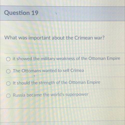 What was important about the Crimean war