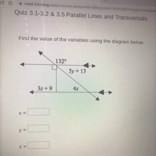 Find the value of the variable using the diagram below