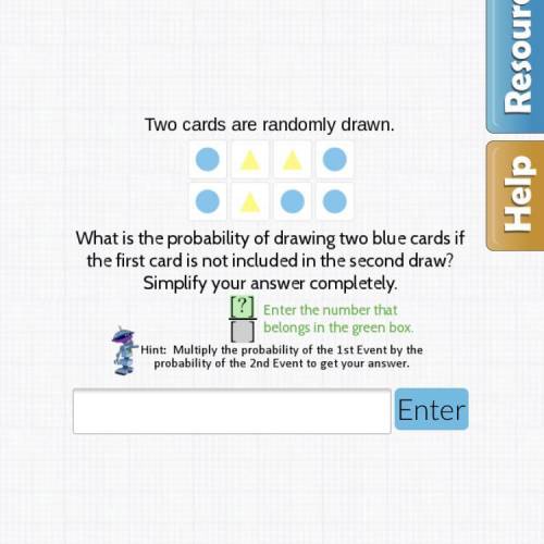 Two cards are randomly drawn. What is the probability of drawing two blue cards if the first card i