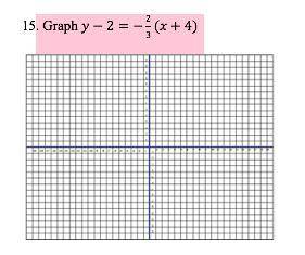 Graph y-2=-2/3(x+4)
Image below 
v