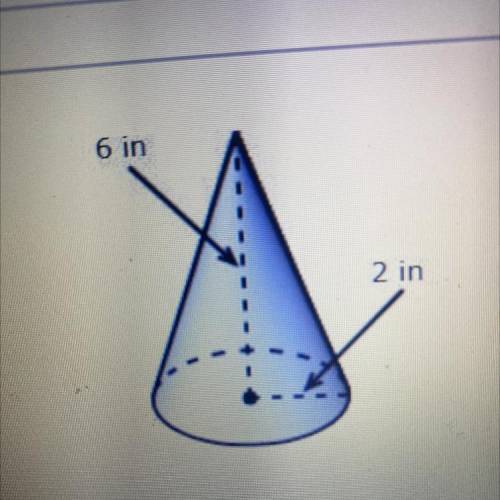 What is the volume of the cone in terms of T?

A)
87t in
B)
167 in
247 in?
D)
327 in