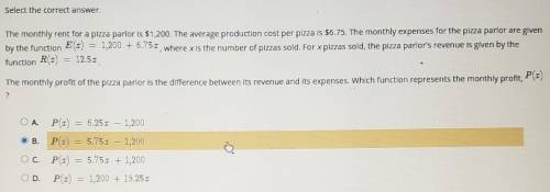 The monthly rent for a pizza parlor is $1,200. The average production cost per pizza is $6.75. The