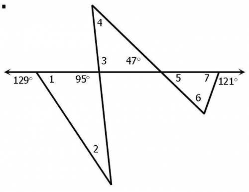 Find all of the missing Angles.

Angle 1 =
Angle 2 =
Angle 3 =
Angle 4 =
Angle 5 =
Angle 6 =
Angle