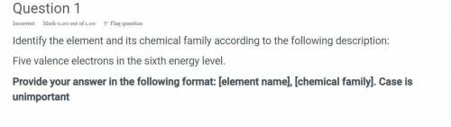 Provide your answer in the following format: [element name], [chemical family]