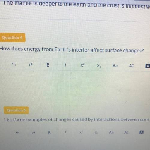 How does energy from Earth's interior affect surface changes?
Help plus