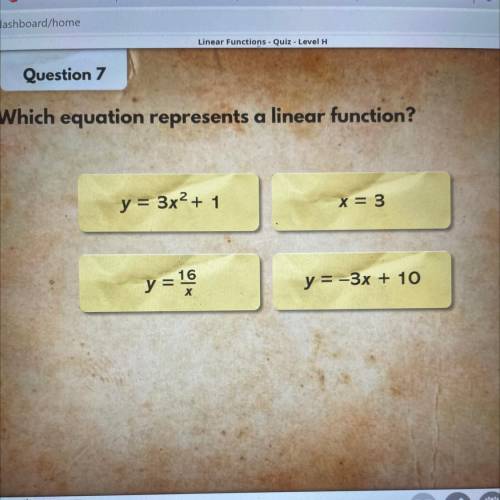 Which which equation represents a linear function￼ on I ready