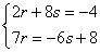 Solve the given system using elimination.