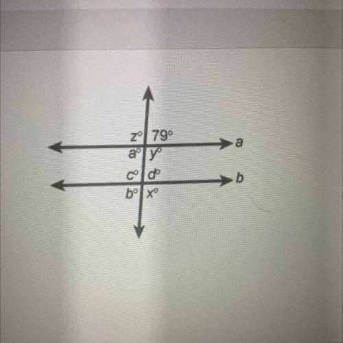 Lines a and b are parallel.
What is the measure of angle b?
B =