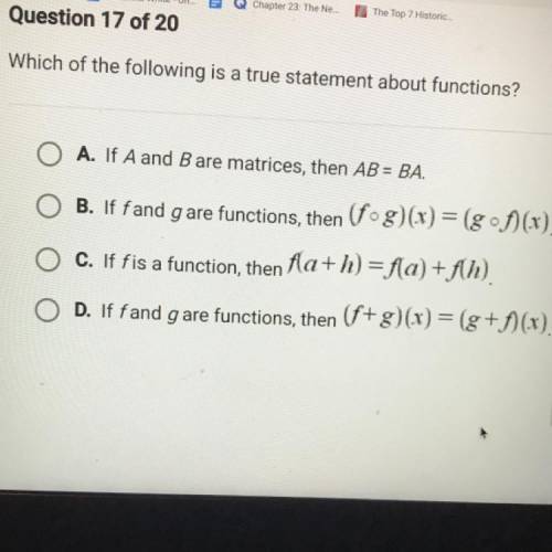 Which of the following is a true statement about functions?