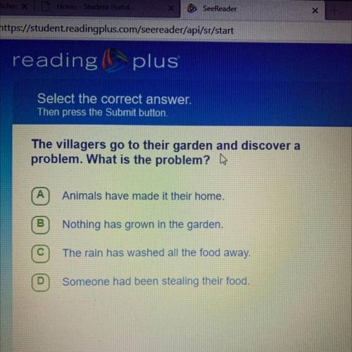 The villagers go to their garden and discover a
problem. What is the problem?