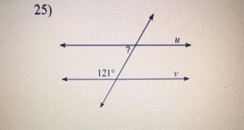 Find the measure of the indicated angle that makes lines u and v parallel. Name the converse.