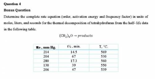 Question is in image format given below.

Need to know order of reaction, Activation energy and Fr