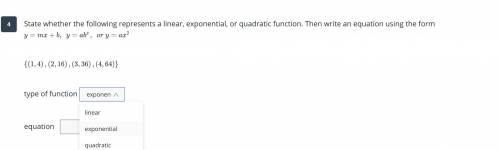 Is it exponential, linear, or quadratic? What is the equation?