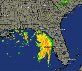 Analyze the image below and answer the question that follows.

 
A map of the Southeastern U S used