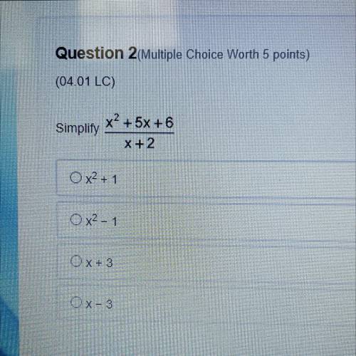 Simplify x^2+5x+6/x+2