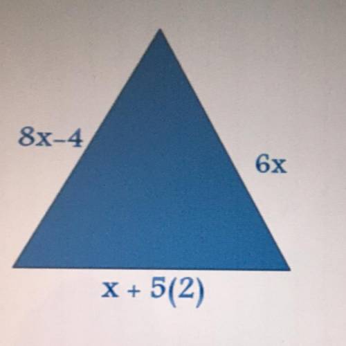 This blue triangle has a perimeter of 66 cm.
Write an equation and solve for x.