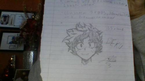 this is for art class, i have to draw my fave chareacter from movie of tv show. i dreaw deku from M
