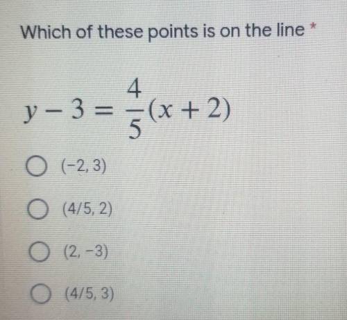 Which of these points is on the line