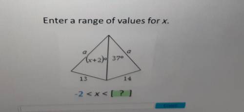 Enter a range of values for x. ? < x < ? 
only answer if you have explanation