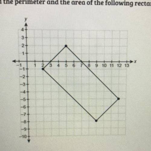 Plz help Find the perimeter and the area of the following rectangle.