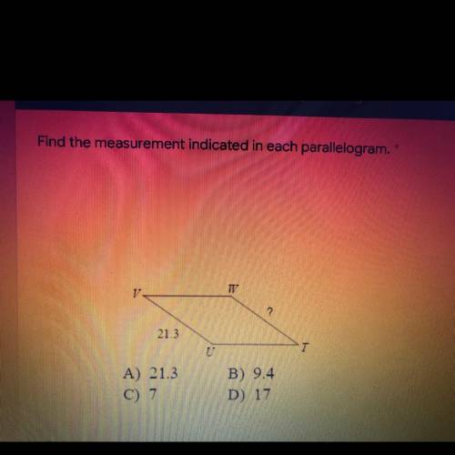 Find the measurement indicated in each parallelogram. Send help pleaseeee