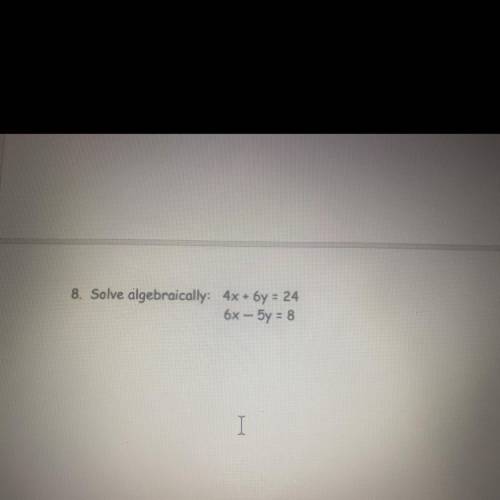 Solve algebraically in this equation