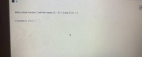 Wrote a linear function f with the values f(-4)=0 and f(4)=2