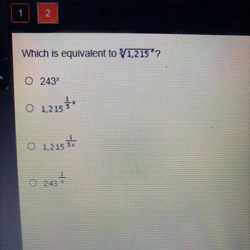 Which is equivalent to V1,215' ?
0 243
O 1,2155
O 1,2153
o 243 *
2437