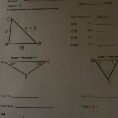 Classify and find the side lengths of the triangle