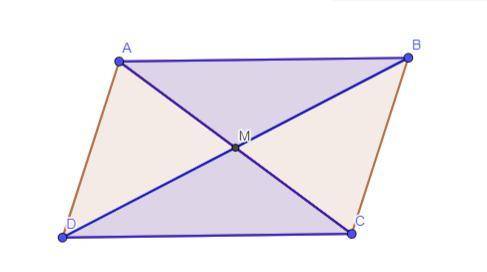 You are given parallelogram ABCD and side AB is congruent to side DC.

Prove segment AM is congrue