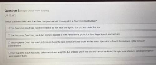 Which statement best describes how due process has been applied in Supreme Court rulings?