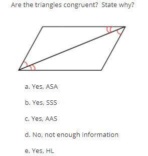 Are the triangles congruent? State why?