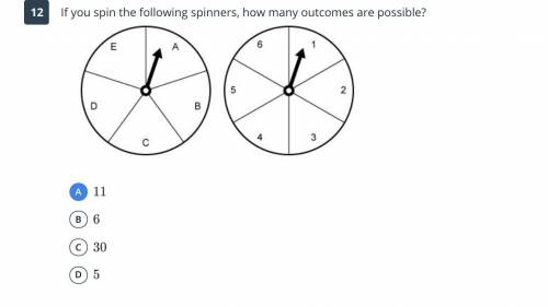 WILL GIVE BRAINLIEST if you spin the following spinners how many outcomes are possible