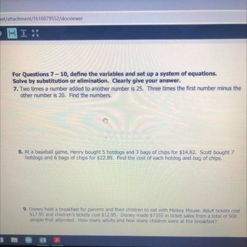 I need the answers for #7 and #8