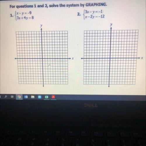For questions 1 and 2, solve the system by graphing