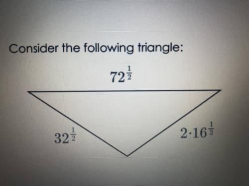 Consider the following triangle:

Part A:find the perimeter of the triangle:
Options__
1) 72^1/2+3