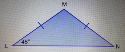 Find the measure of the vertex angle in the figure below.

A.) 48°
B.) 96°
C.) 66°
D.) 84°