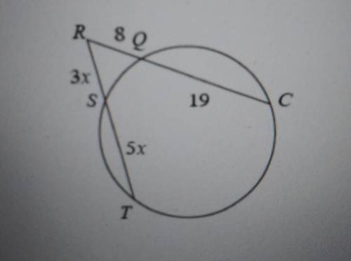 Find the measure of the line segment TR