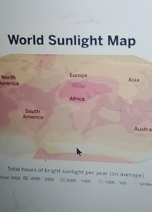 what does the world sunlight map tell you about how much sunlight Australia gets compared to Brazil