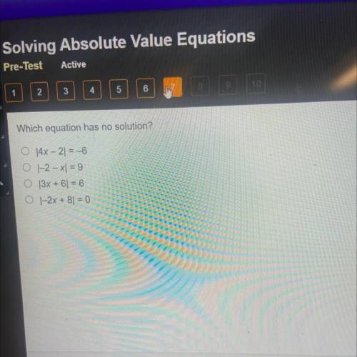 Which equation has no solution