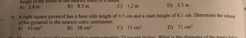 Someone please help on question 9
I will give you Brainliest