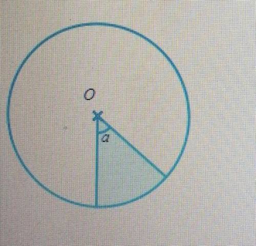 The circle has center O. Its radius is 6 m, and the central angle a measures 50°. What is the area