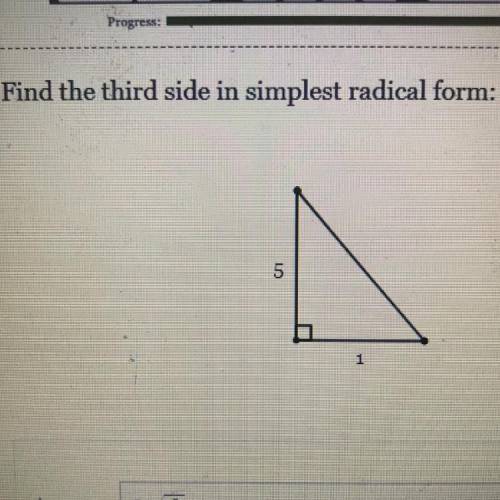 Find the third side in simplest radical form (Pythagorean Theorem Level 2)